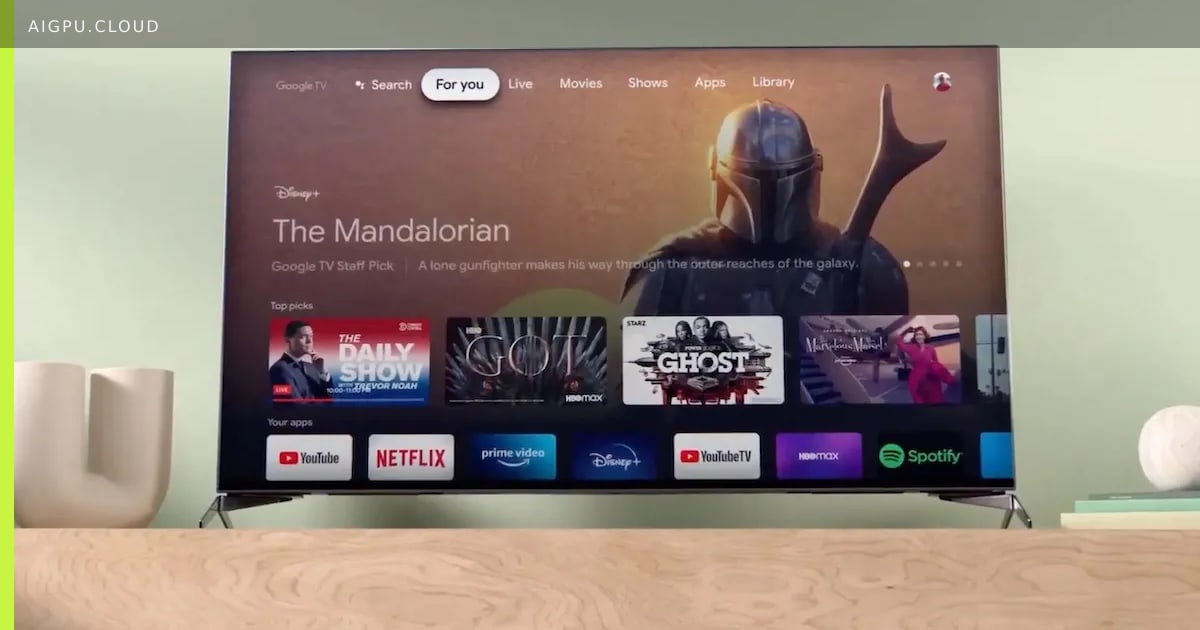 Smart TV screen showing a clean, ad-free home screen after AI debloating