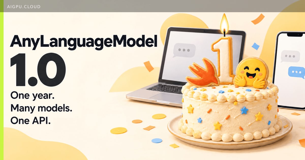 Swift code snippet showing AnyLanguageModel integration with multiple AI providers