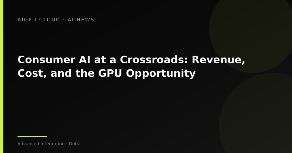 Illustration of consumer AI apps with GPU chips in the background