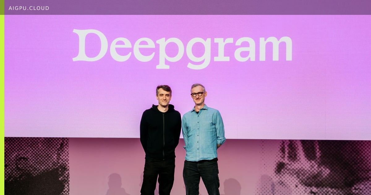 Deepgram and Daily logos merging with a stylized voice waveform