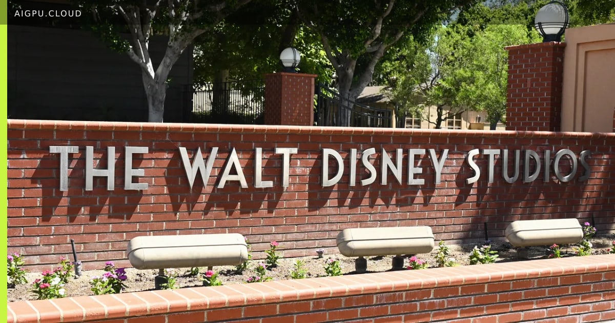 Disney logo alongside Character.AI chatbot illustration representing bankruptcy acquisition