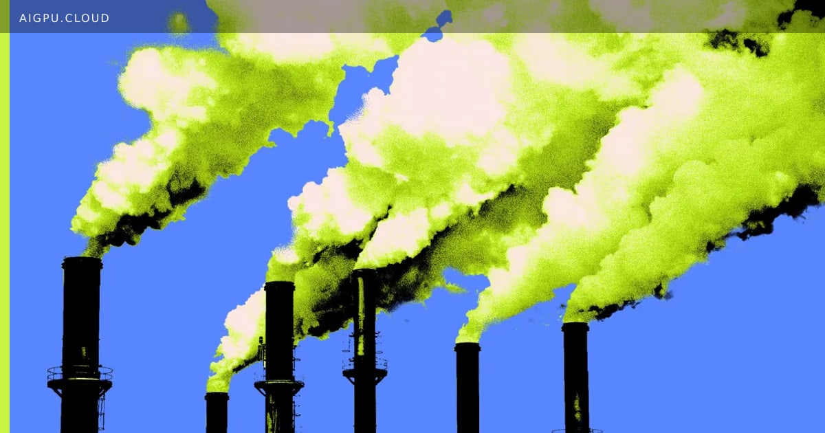 Gas-fired power plant silhouette beside a modern data center