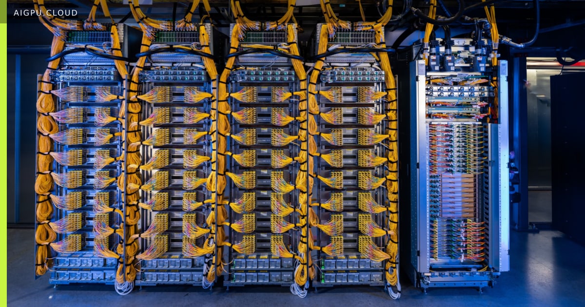 رف يحتوي على مثيلات Google Cloud A5X مدعومة بوحدات GPU من NVIDIA Vera Rubin