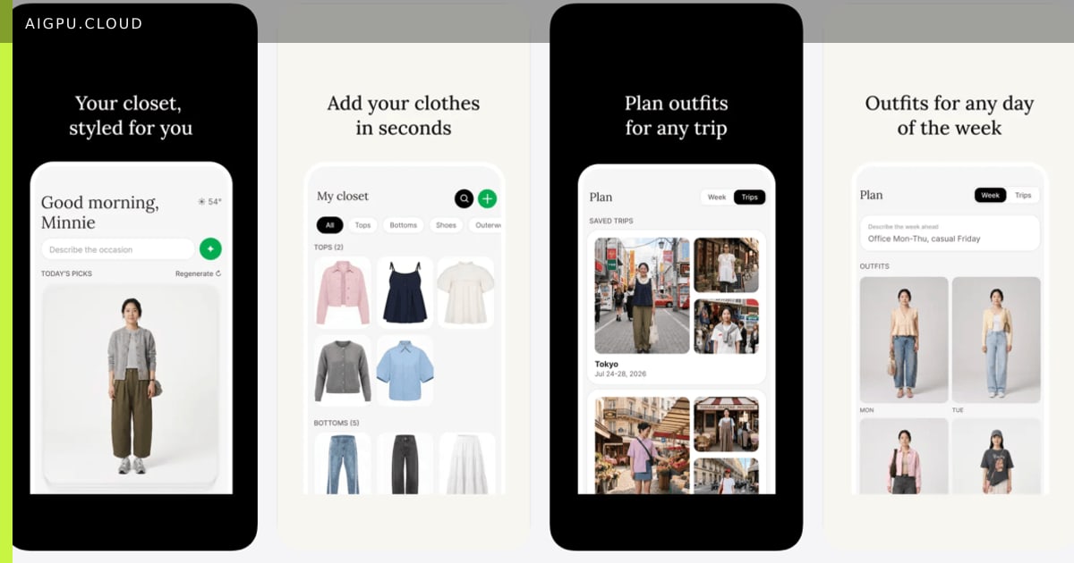 Meta Style Sketch app screen showing a virtual closet and a personalized avatar trying on outfits