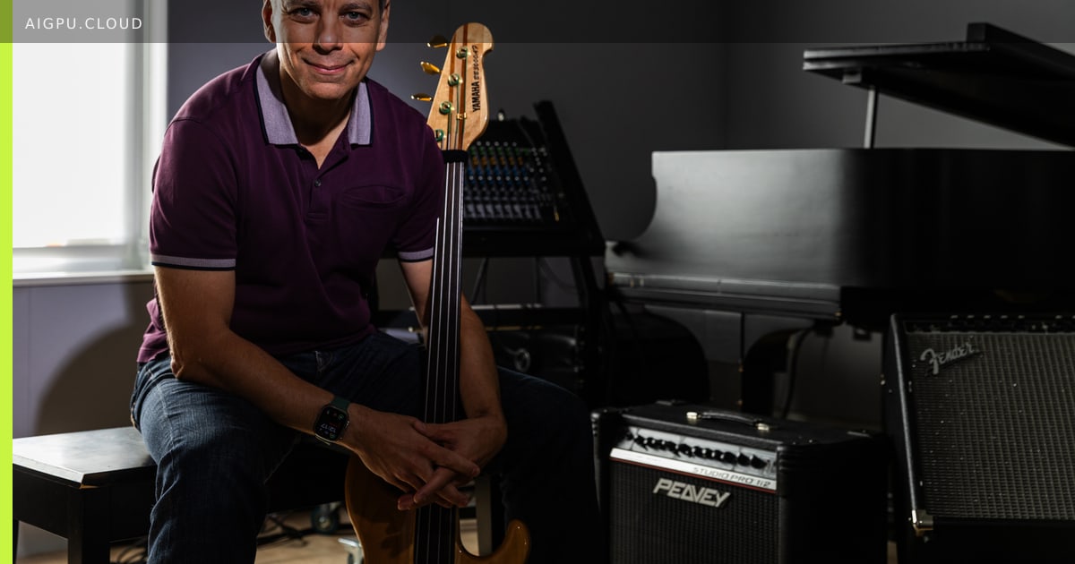 Professor Paris Smaragdis conducting machine listening research with audio visualization