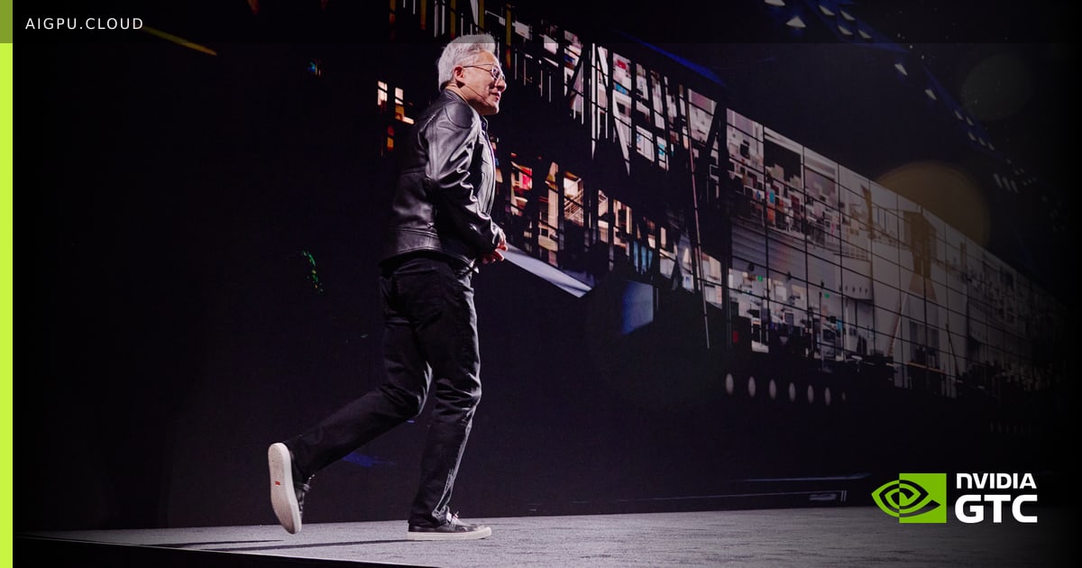 Jensen Huang on stage at GTC Berlin 2026 with European partner logos displayed