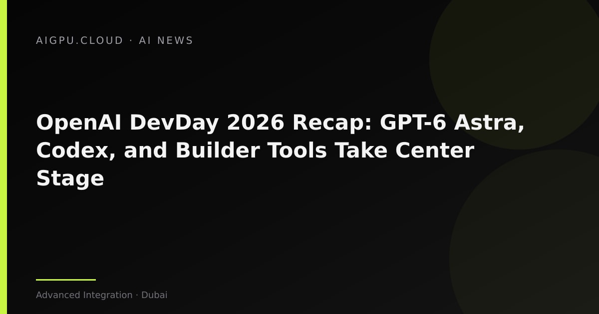 OpenAI DevDay 2026 keynote stage showcasing GPT-6 Astra and developer tools