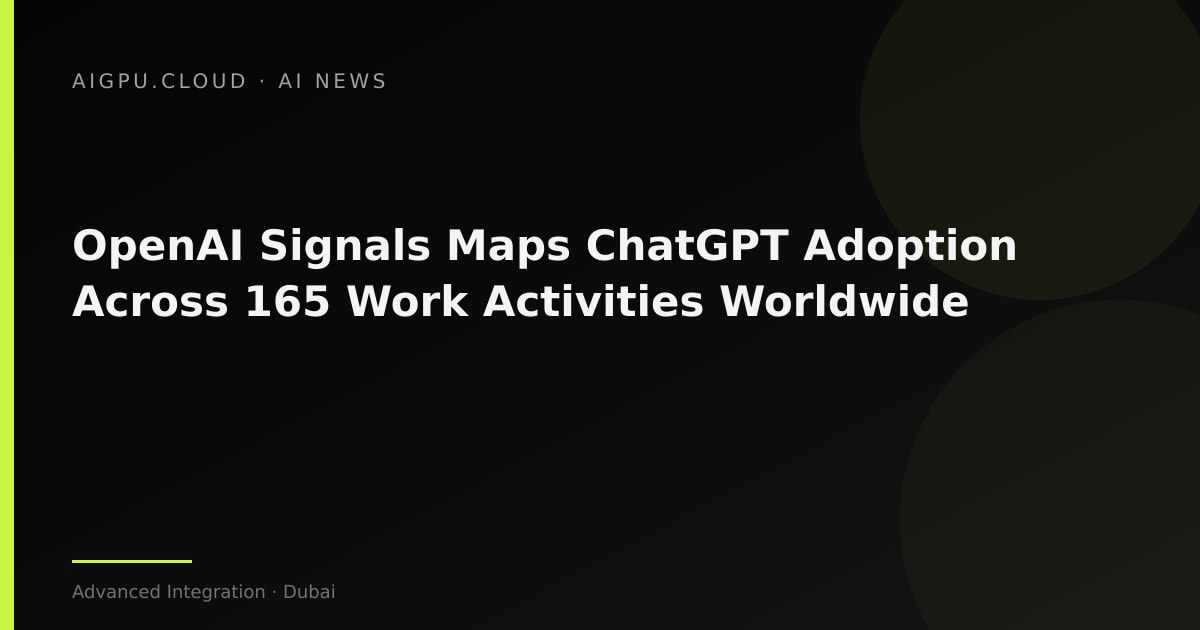World map visualization showing ChatGPT adoption intensity across 165 work activities