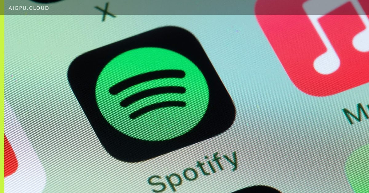 Spotify logo with AI agent icons representing music discovery