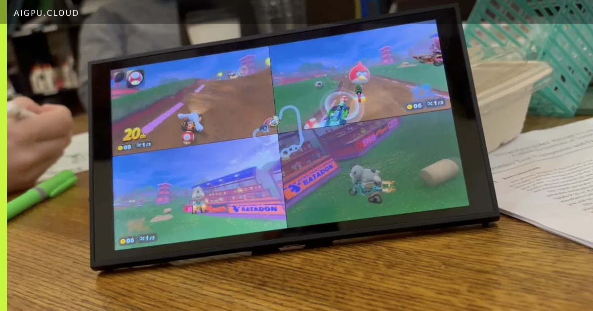 جهاز نينتندو سويتش 2 يعرض شاشة Mario Kart World مخصصة بشخصيات من صنع المعجبين