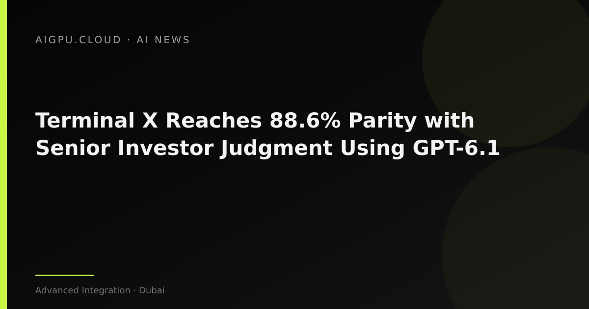 Terminal X evaluation dashboard showing 88.6% alignment with senior investor judgment