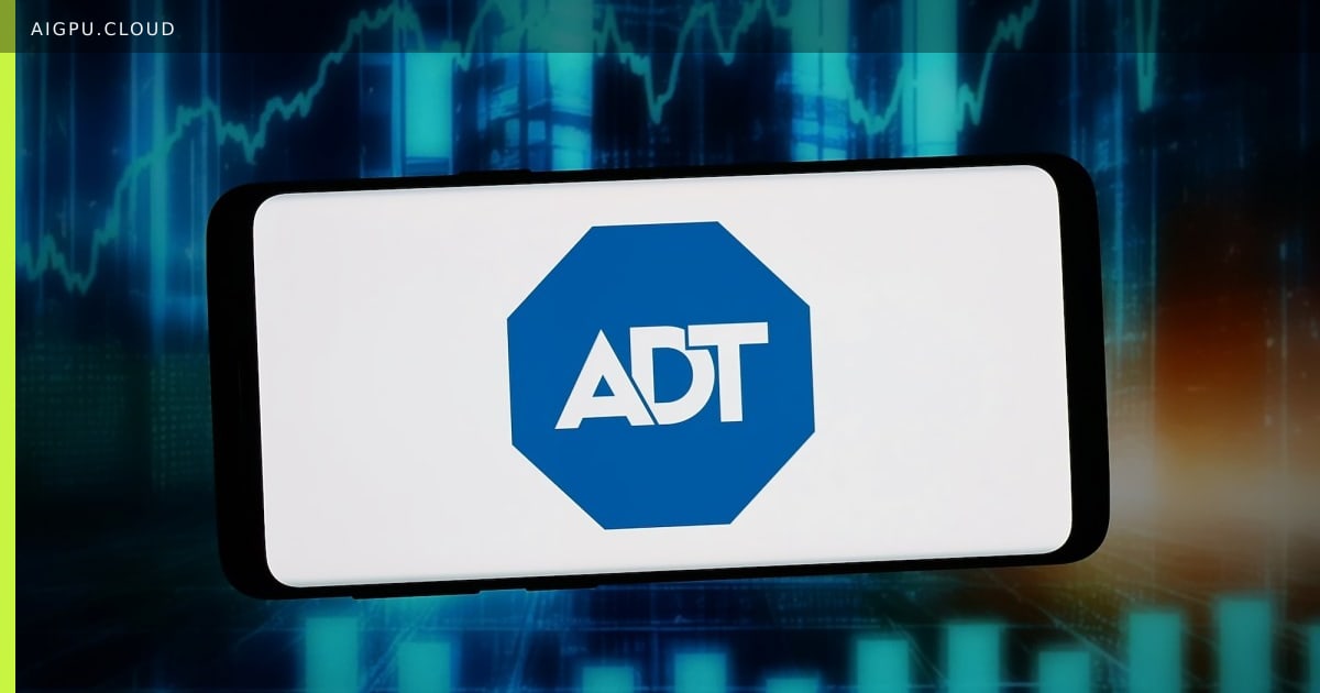 Thrive Holdings and ADT logos merging with AI neural network background