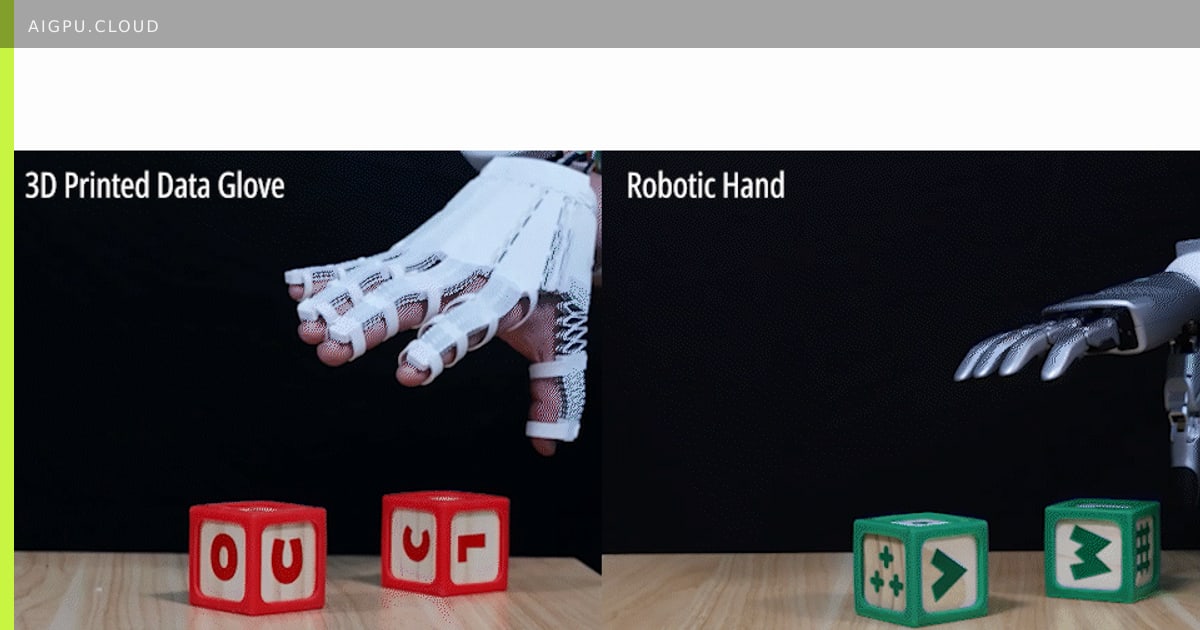 3D-printed glove with embedded dual-material sensors demonstrating real-time touch detection