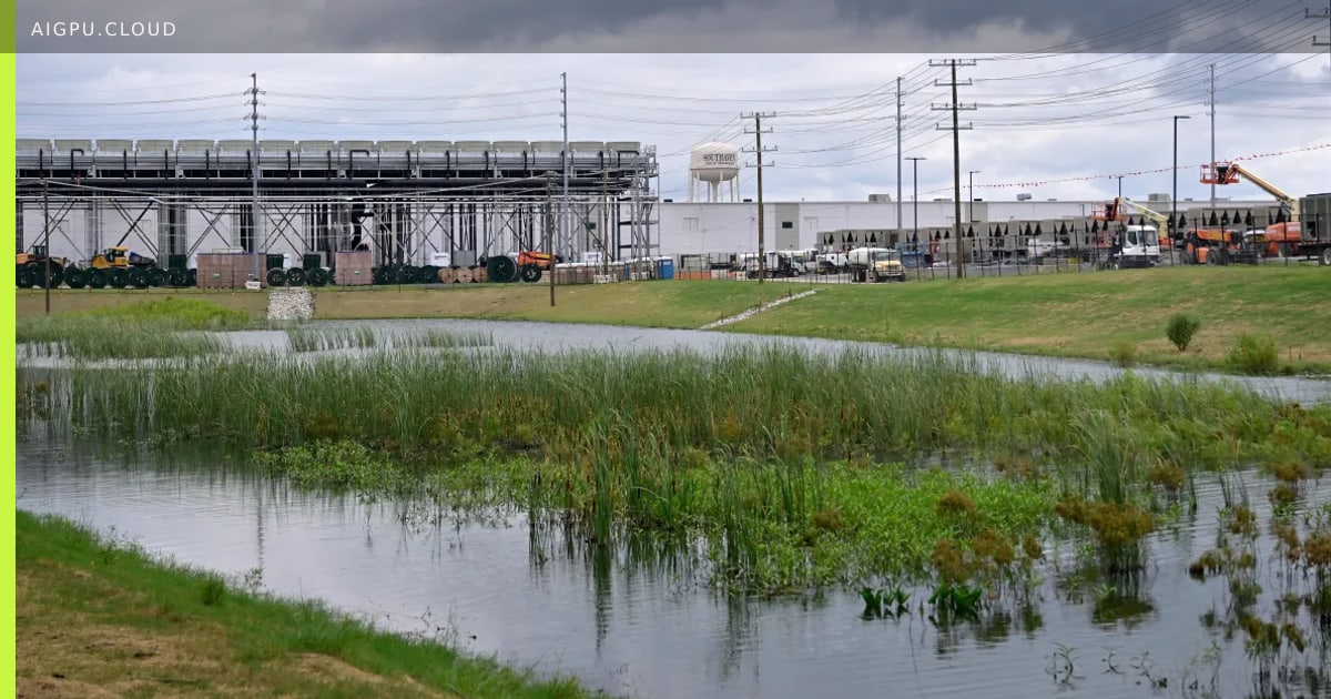 Aerial view of xAI data center in Southaven, Mississippi with surrounding residential neighborhood